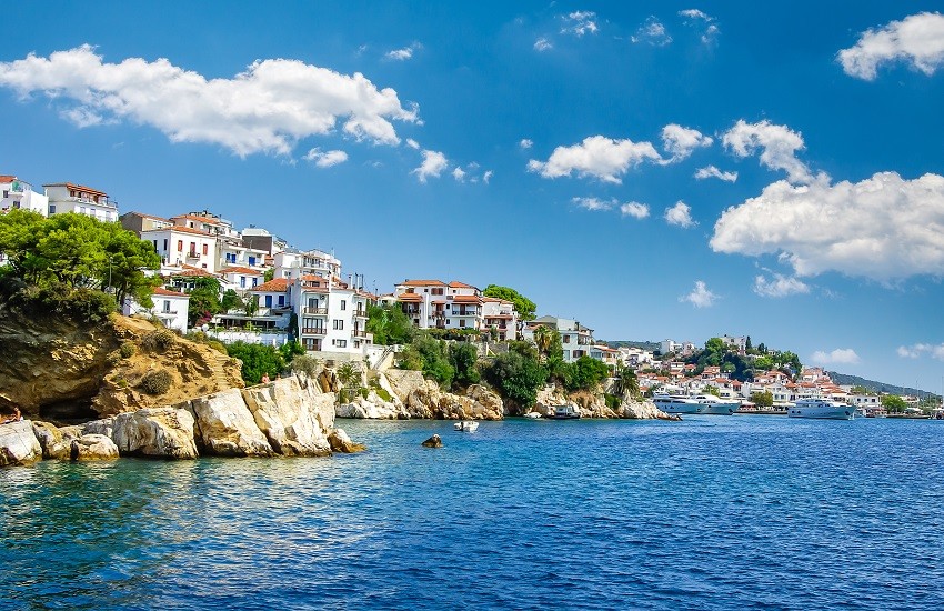 Beautiful view of the old town with boats in the harbour.